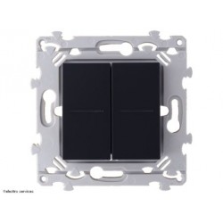 Double interrupteur ou bouton poussoir à voyant Hager Essensya WE045A anthracite