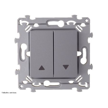 Double interrupteur volet roulant Hager Essensya WE300T titane