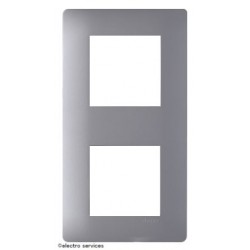 Plaque Hager Essensya 2 Postes WE492 titane