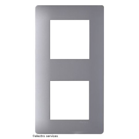 Plaque Hager Essensya 2 Postes WE492 titane