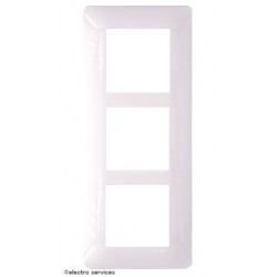 Plaque Hager Essensya 3 Postes entraxe 57 mm - Blanc - HAGWE407