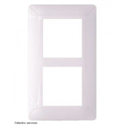 Plaque Hager Essensya 2 Postes entraxe 57 mm - Blanc - HAGWE406