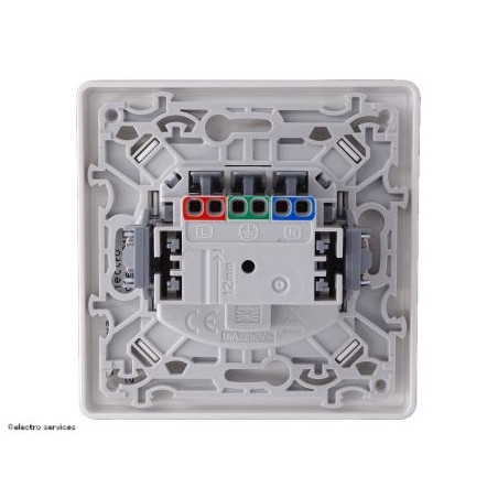 Prise de courant complet Hager Essensya Blanc face arrière avec griffes