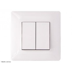 Double interrupteur ou Va-Et-Vient complet Hager Essensya Blanc - Blanc - Avec griffes - HAGECB005G