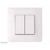 Double poussoir complet Hager Essensya Blanc