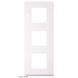 Plaque Hager Gallery 3 Postes verticale - Blanc - HAGWXP0043