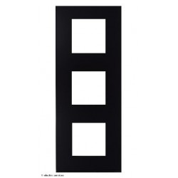 Plaque Hager Gallery 3 Postes verticale - Noir - HAGWXP0243