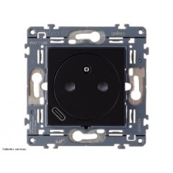 Prise affleurante 2P+T + USB-C WXF114N Hager Gallery – prise murale moderne noir