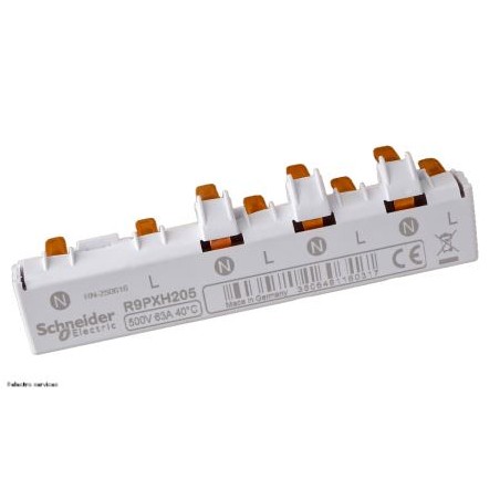 Peigne 1P+N 63A 5 modules Schneider Resi9 R9PXH205