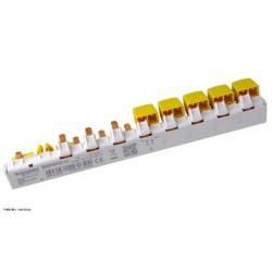 Peigne 1P+N 63A 10 modules Schneider Resi9 R9PXH210 cache dents