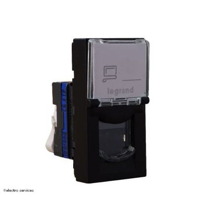 079162L Prise RJ45 Catégorie 6 FTP Mosaic Legrand 1 module Noir