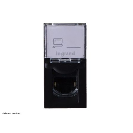 079162L Prise RJ45 Catégorie 6 FTP Mosaic Legrand 1 module Noir