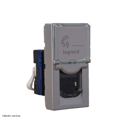 079462 Prise RJ45 Catégorie 6 FTP Mosaic Legrand 1 module Aluminium