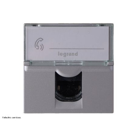 079465 Prise RJ45 Catégorie 6 FTP Mosaic Legrand 2 modules Aluminium