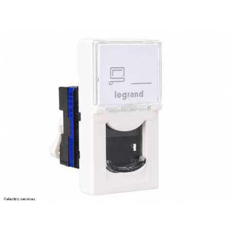 076562 Prise RJ45 Catégorie 6 FTP Mosaic Legrand 1 module Blanc
