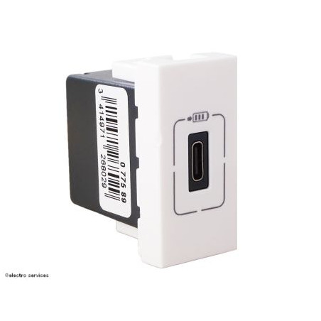 077589 Chargeur USB Type-C 1 module Mosaic Legrand Blanc