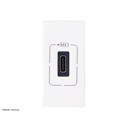 077589 Chargeur USB Type-C 1 module Mosaic Legrand Blanc