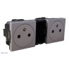 079344 Double prise de courant 2P+T Surface Mosaic Legrand Aluminium