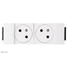077102L Prise double 2x2P+T Surface pour goulotte à clippage direct Mosaic Legrand Blanc