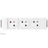077103L Prise triple 3x2P+T Surface Soluclip pour goulotte à clippage direct Mosaic Legrand Blanc