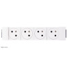 077104L Prise quadruple 4x2P+T Surface pour goulotte à clippage direct Mosaic Legrand Blanc