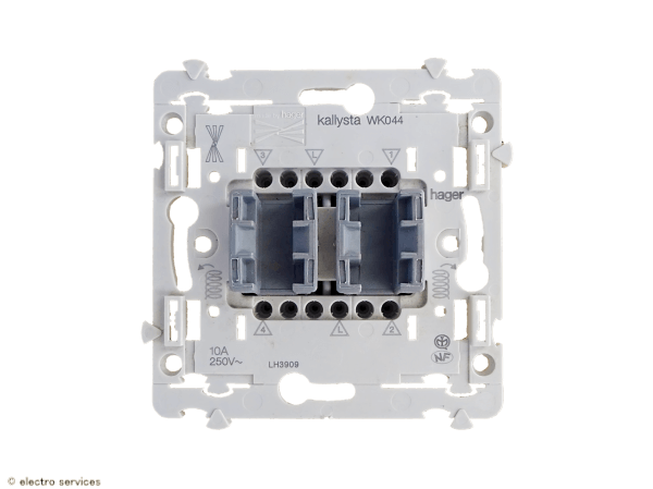 Plaque Double Hager Wk416 - Pour Coffret électrique - Neuf En Emballage D'origine